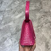 Balenciaga hourglass 25 shoulder bag crocodile pattern pink - 4