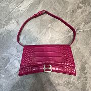 Balenciaga hourglass 25 shoulder bag crocodile pattern pink - 1
