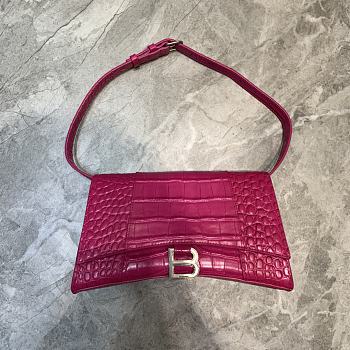 Balenciaga hourglass 25 shoulder bag crocodile pattern pink