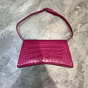 Balenciaga hourglass 25 shoulder bag crocodile pattern pink - 2