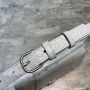 Balenciaga hourglass 25 shoulder bag crocodile pattern white - 6