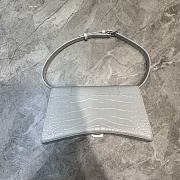 Balenciaga hourglass 25 shoulder bag crocodile pattern white - 2