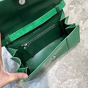 Balenciaga hourglass 25 shoulder bag crocodile pattern green - 6