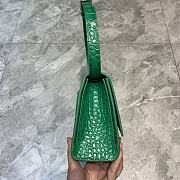 Balenciaga hourglass 25 shoulder bag crocodile pattern green - 5