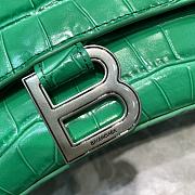 Balenciaga hourglass 25 shoulder bag crocodile pattern green - 4