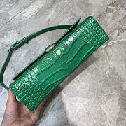 Balenciaga hourglass 25 shoulder bag crocodile pattern green - 3