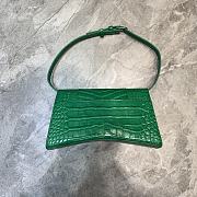Balenciaga hourglass 25 shoulder bag crocodile pattern green - 2