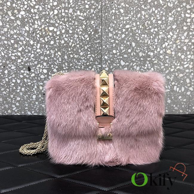 Valentino Mink Fur Mini 21 Shoulder Bag Pink - 1