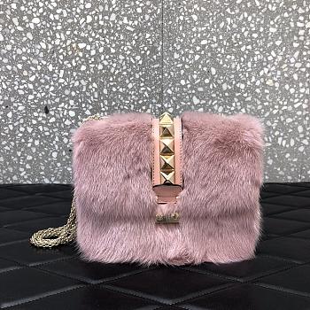 Valentino Mink Fur Mini 21 Shoulder Bag Pink