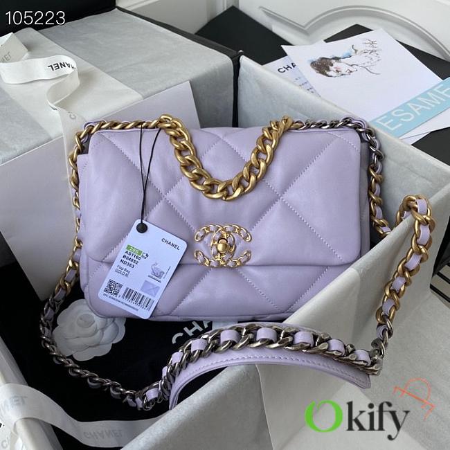 Chanel 19 Handbag Soft Lambskin 26 Medium Purple AS1160 - 1