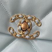 Chanel 19 Handbag Soft Lambskin 26 Medium Blue Celeste AS1160 - 6