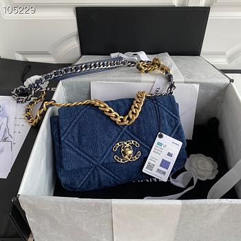 Chanel 19 Handbag 26 Medium Denim 