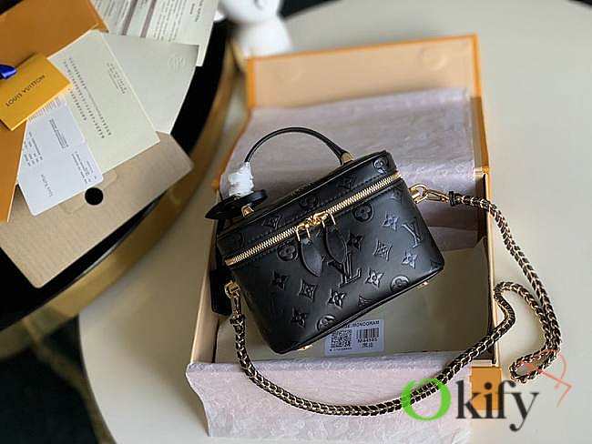 Louis Vuitton Vanity PM 19 Black Monogram M44985 Cosmetic Purse - 1