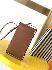 YSL Phone Holder 18 Brown Leather 667718  - 2