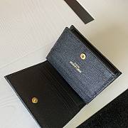 YSL Card Case Black Grain De Poudre Embossed Leather - 6