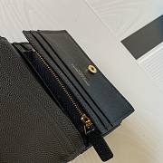 YSL Card Case Black Grain De Poudre Embossed Leather - 5