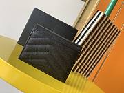 YSL Card Case Black Grain De Poudre Embossed Leather - 4