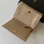 YSL Card Case Beige Grain De Poudre Embossed Leather - 5