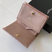 YSL Card Case Pink Grain De Poudre Embossed Leather - 6