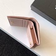 YSL Card Case Pink Grain De Poudre Embossed Leather - 5