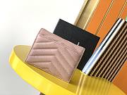 YSL Card Case Pink Grain De Poudre Embossed Leather - 3