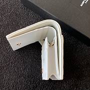 YSL Card Case White Grain De Poudre Embossed Leather - 4