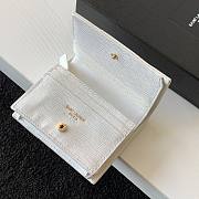 YSL Card Case White Grain De Poudre Embossed Leather - 2