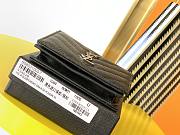 YSL Card Case Black Silver Grain De Poudre Embossed Leather - 4