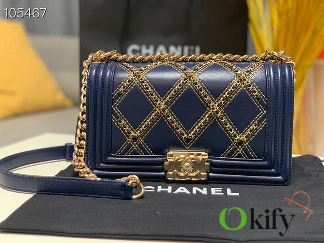 Chanel LeBoy Bag 25 Navy Blue 67086 - 1