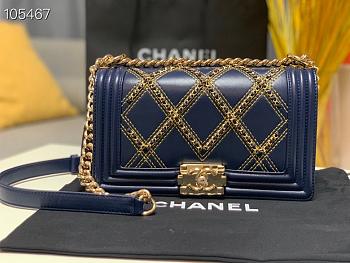 Chanel LeBoy Bag 25 Navy Blue 67086