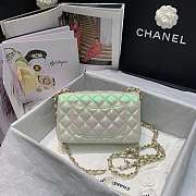 Chanel Classic Flapbag 20 Lambskin Iridescent White Pearl A01112 - 5