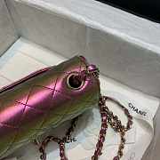 Chanel Classic Flapbag 20 Lambskin Iridescent Pink A01112 - 4