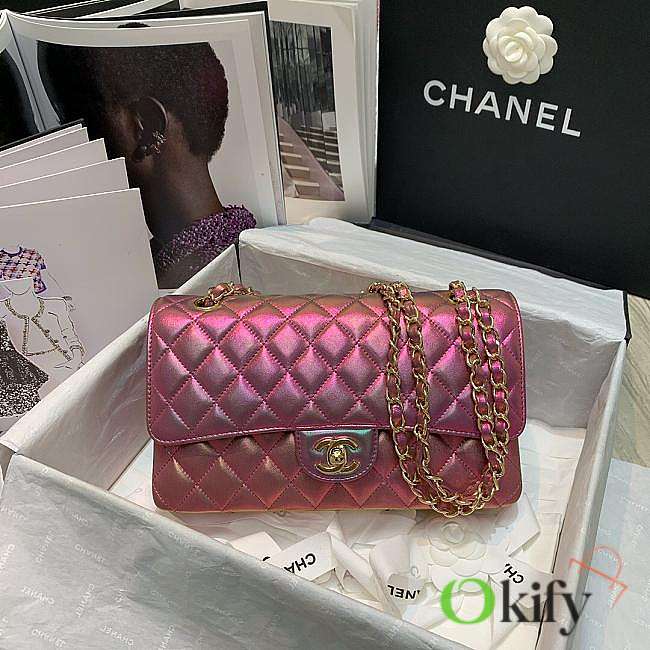 Chanel Classic Flapbag 25 Lambskin Iridescent Pink A01112 - 1