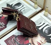 Lady Dior Wallet Red Wine 2257A - 2