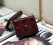 Lady Dior Wallet Red Wine 2257A - 1