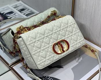 Dior Caro 25 White Leather Gold CD Buckle