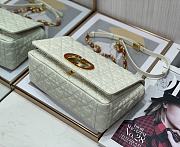 Dior Caro 25 White Leather Gold CD Buckle - 5