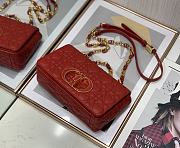 Dior Caro 20 Red Leather Gold CD Buckle - 5