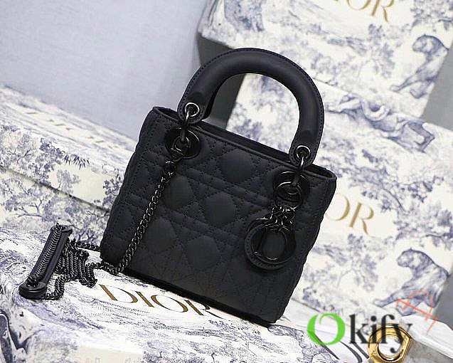 Lady dior mini 17 original lambskin ultra-matte bag black M0545  - 1