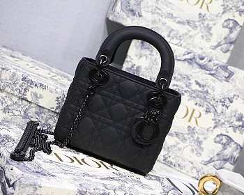 Lady dior mini 17 original lambskin ultra-matte bag black M0545 