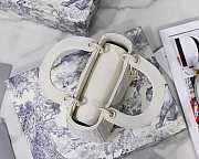 Lady dior mini 17 original lambskin ultra-matte bag white M0545 - 5
