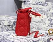 Lady dior mini 17 original lambskin ultra-matte bag red M0545 - 3