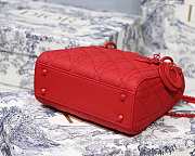 Lady dior mini 17 original lambskin ultra-matte bag red M0545 - 2