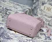 Lady Dior mini 17 original lambskin ultra-matte bag pink M0545 - 3