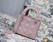Lady Dior mini 17 original lambskin ultra-matte bag pink M0545 - 6