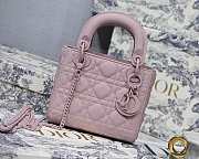 Lady Dior mini 17 original lambskin ultra-matte bag pink M0545 - 1