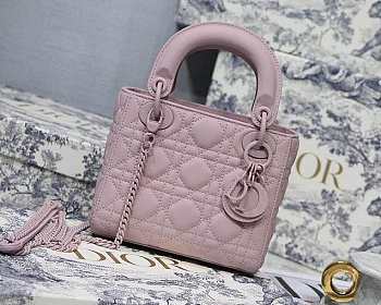 Lady Dior mini 17 original lambskin ultra-matte bag pink M0545