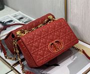 Dior Caro 25 Red Leather Gold CD Buckle - 1