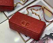 Dior Caro 25 Red Leather Gold CD Buckle - 6