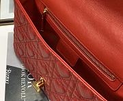 Dior Caro 25 Red Leather Gold CD Buckle - 2
